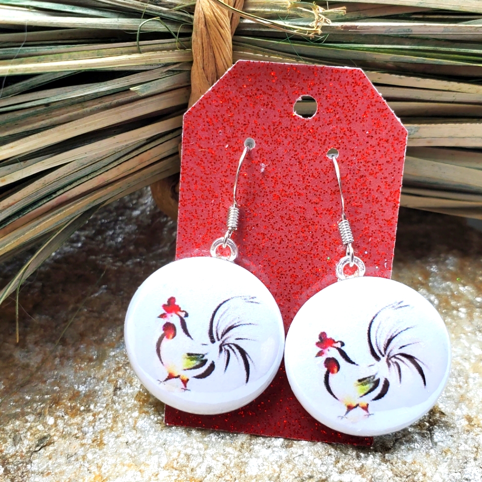 Chicken Earrings Hen Chicks Farm Life Country Girl Jewelry Souvenir Fashion Nwt 15$